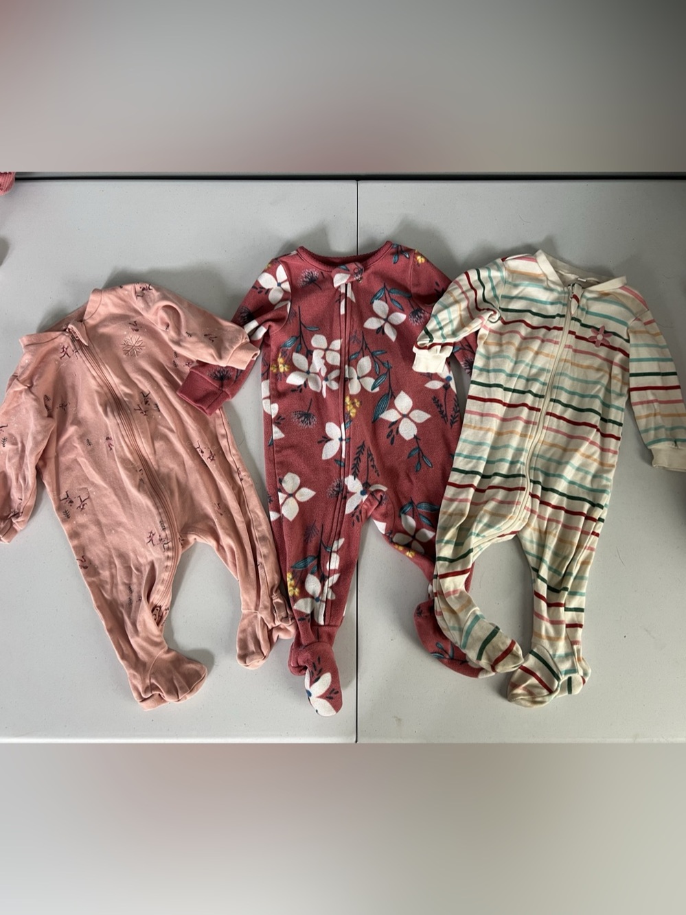 carter's Footie Pajamas bundle of 3 Baby girl 6M